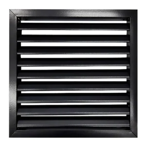Rejilla Ventilación Aluminio Aletas Curvas 20X20 Negro